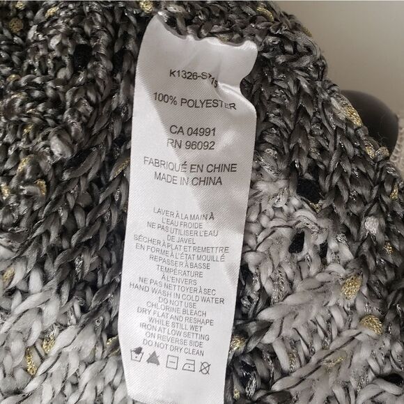 Stripe Knit Poncho Sweater - Picture 7 of 9